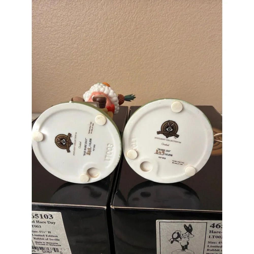 Goebel Looney Tunes Rabbit of Seville Bugs Fudd Scape 3-Pc Barber Set w/FLAWS - Picture 10 of 16